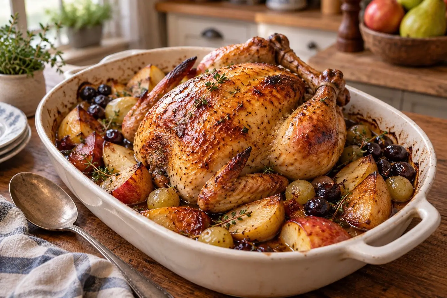 Poulet rôti aux fruits