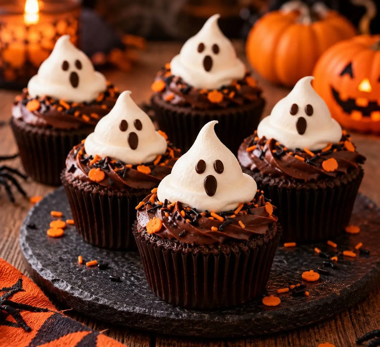 Cupcakes fantômes au chocolat