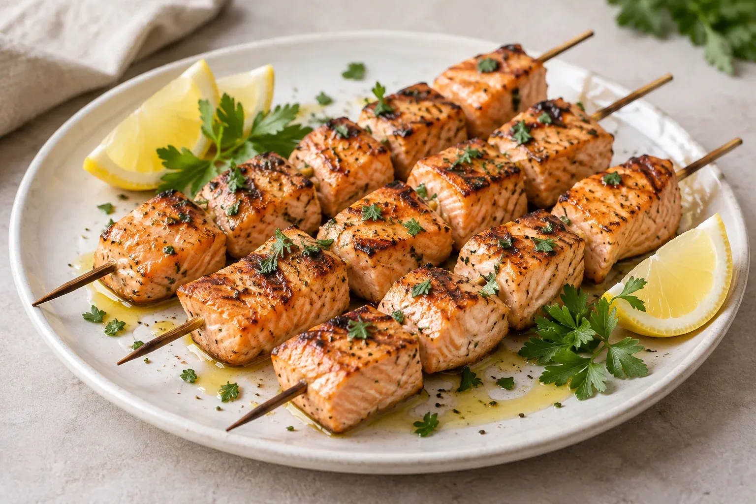 Brochettes de saumon