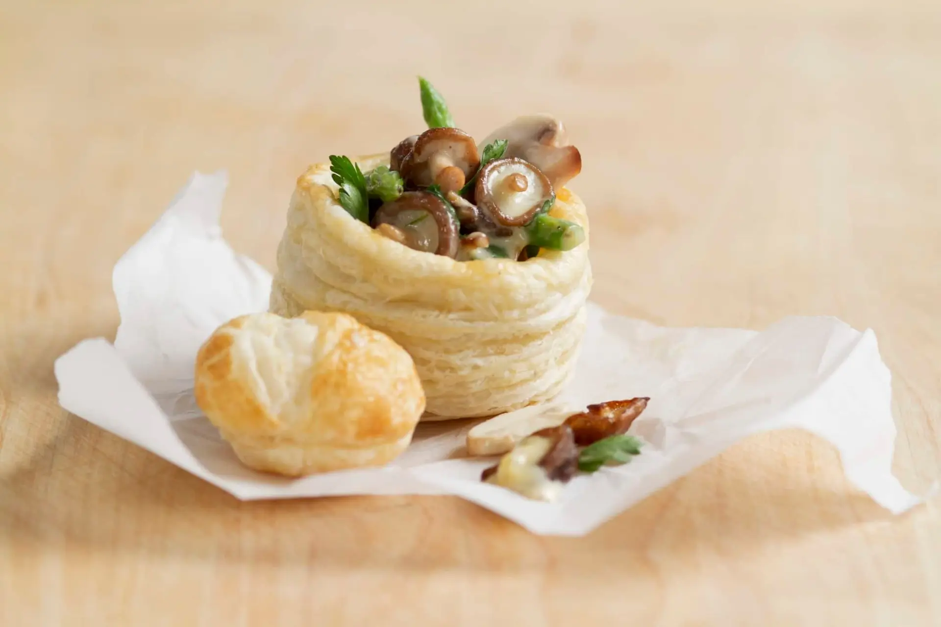 Vol-au-vent avec ragoût de champignons